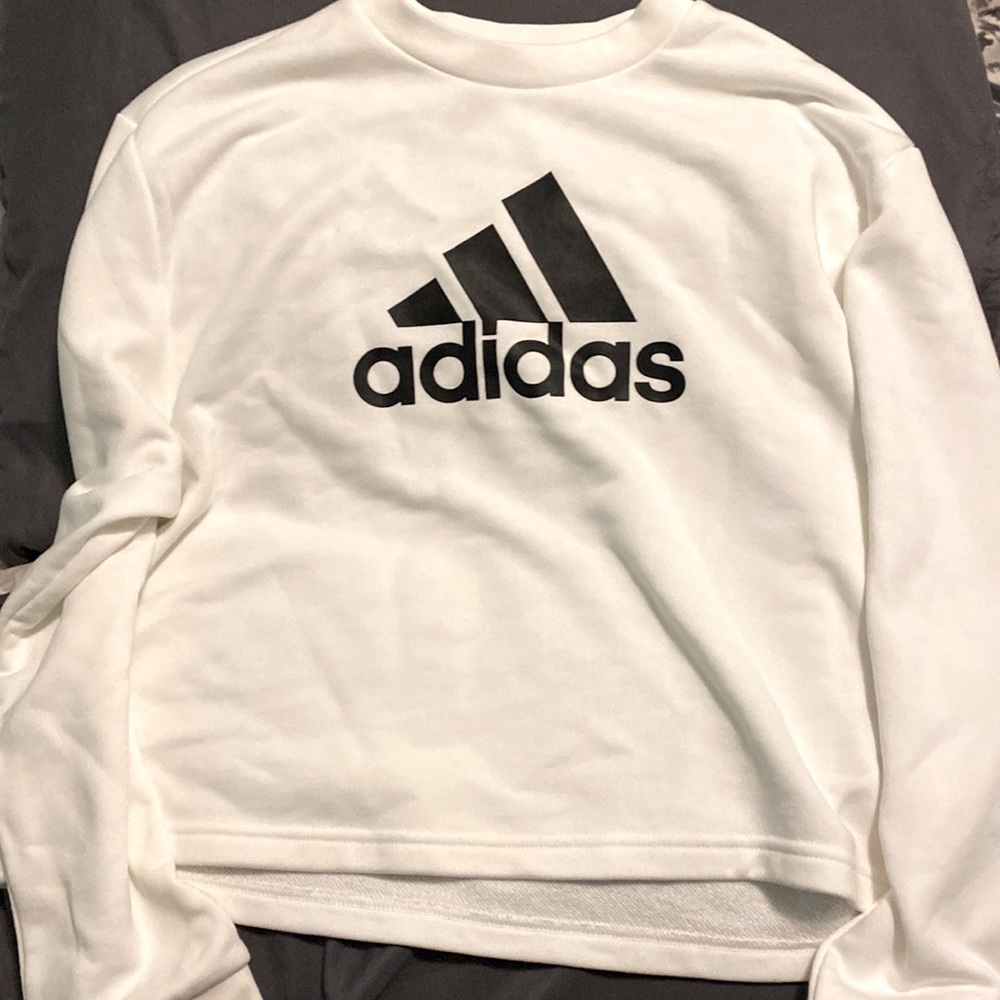 white adidas sweatshirt